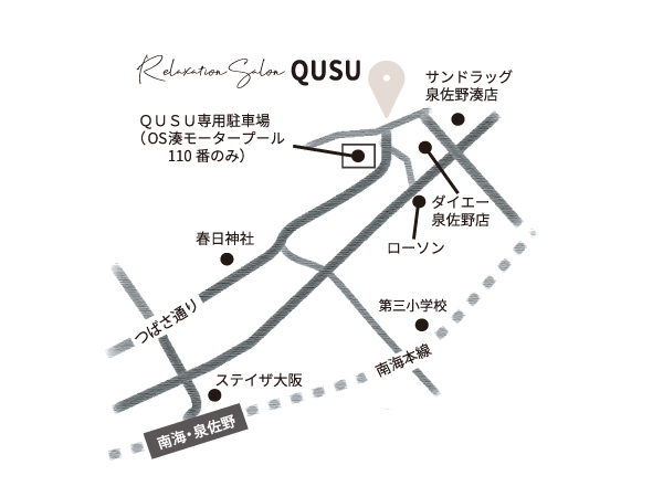 リラクゼーションサロン・タイ古式マッサージQUSUの地図